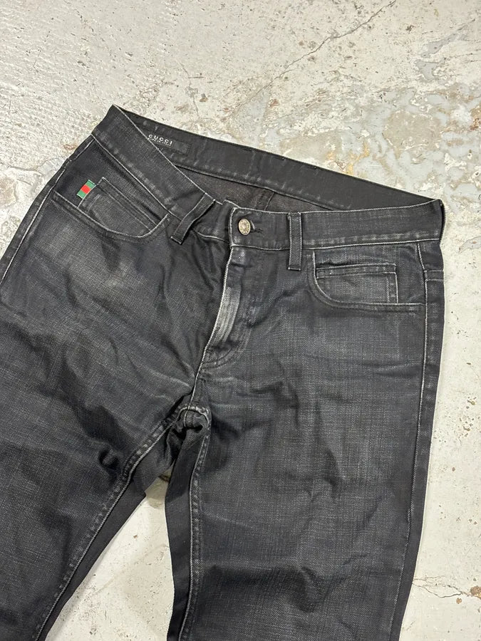 SS2007 Gucci Black Denim Contemporary Jeans mHtPQfe 4