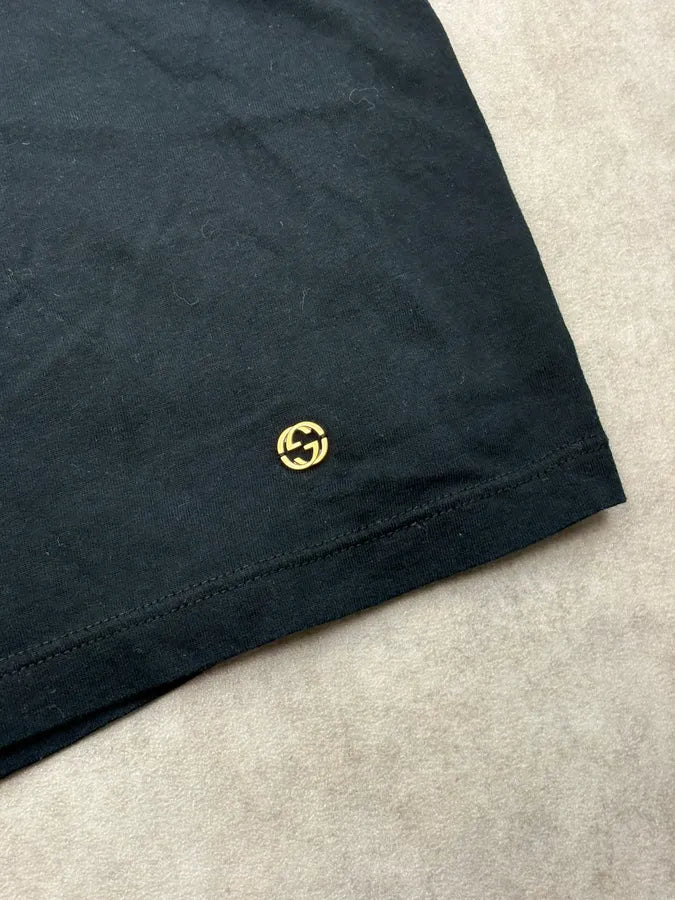 2010s Gucci Black Floral Embellished T-Shirt cAiuElP 6