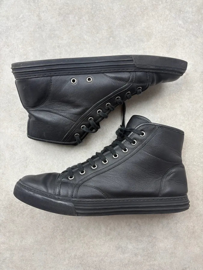 Gucci Black High Leather Sneakers tUIfFDw 2