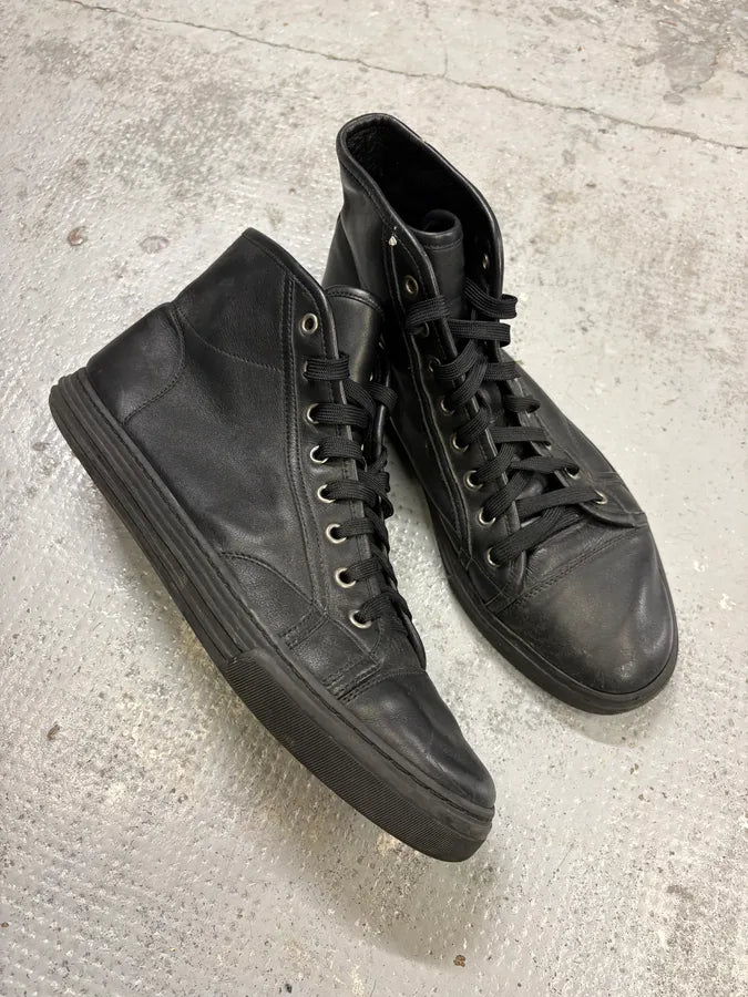 Gucci Black High Leather Sneakers tUIfFDw 4