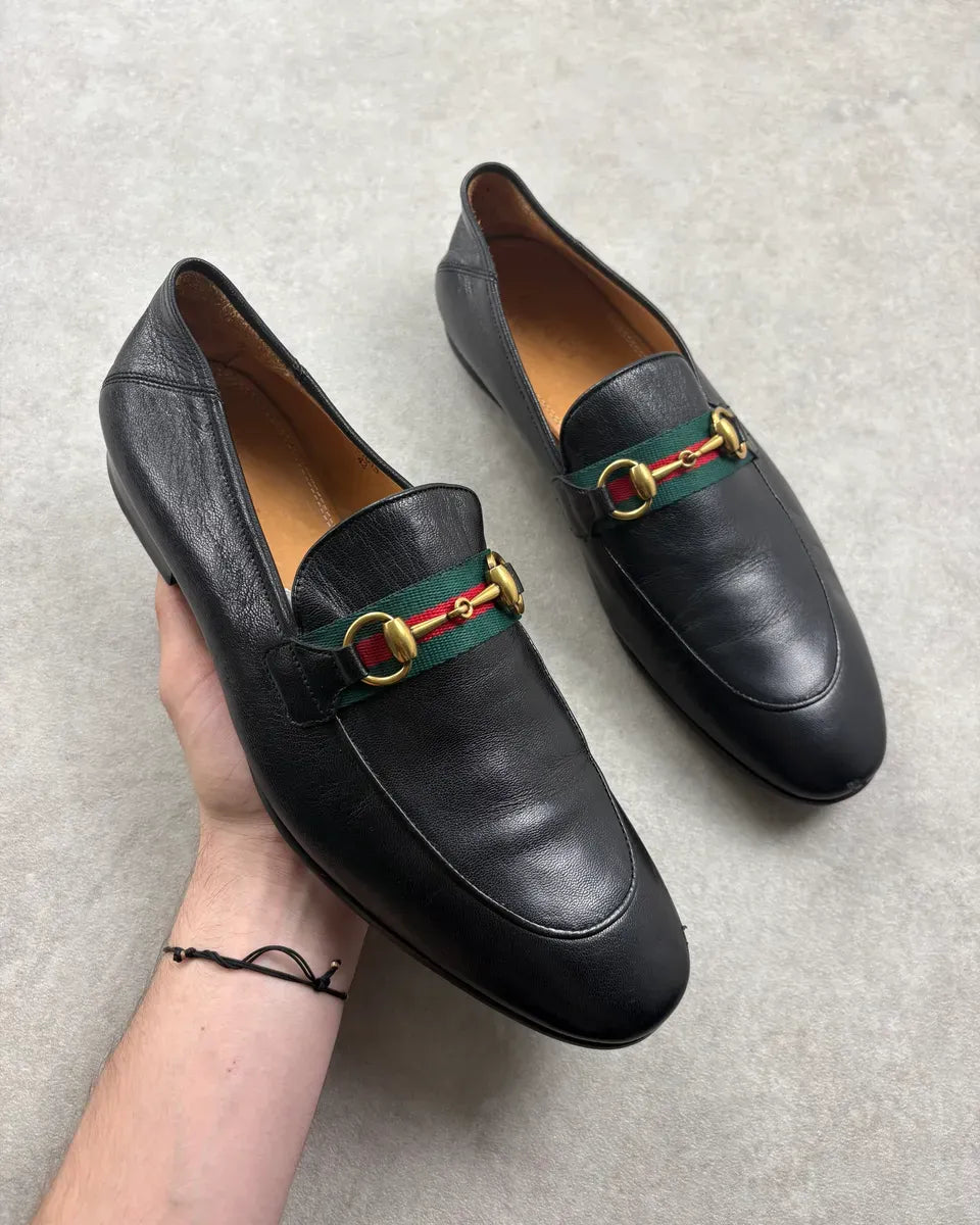 Gucci Black Horsebit Jordaan Leather Loafers oigGgdH 0