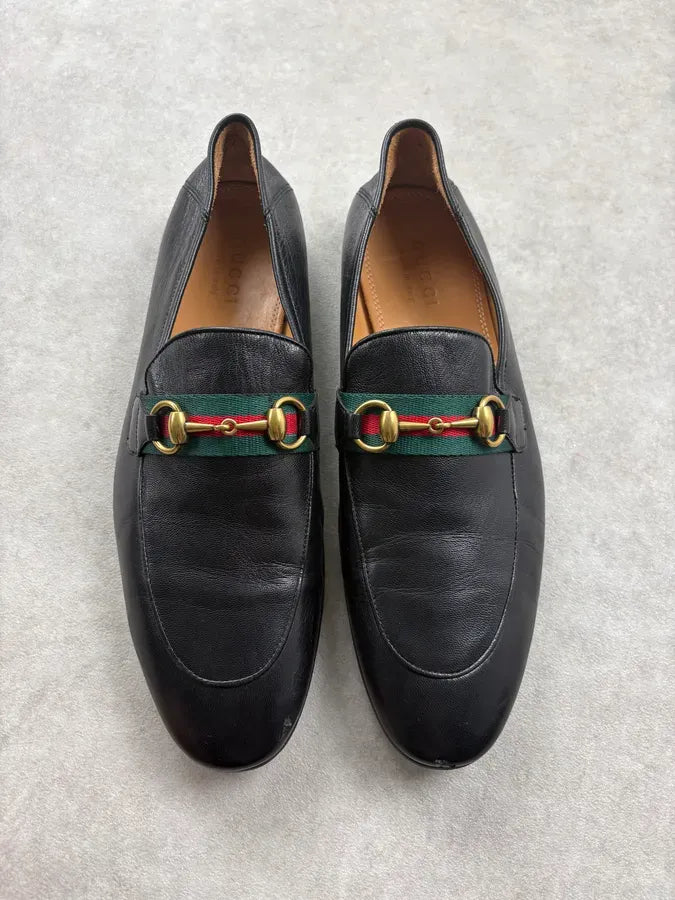 Gucci Black Horsebit Jordaan Leather Loafers oigGgdH 1