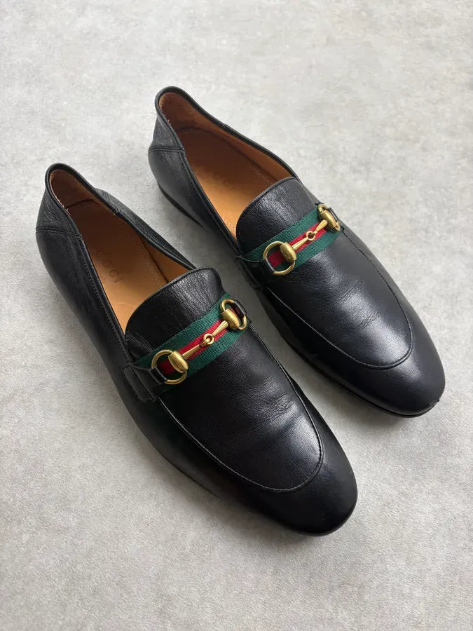 Gucci Black Horsebit Jordaan Leather Loafers oigGgdH 3