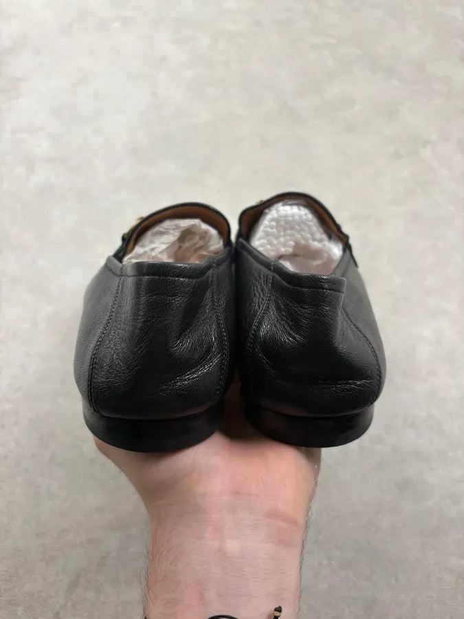 Gucci Black Horsebit Jordaan Leather Loafers oigGgdH 6
