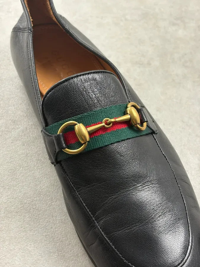 Gucci Black Horsebit Jordaan Leather Loafers oigGgdH 7
