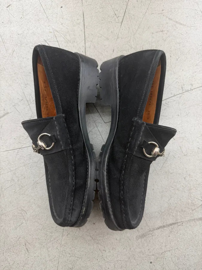 Gucci Black Horsebit Suede Leather Loafer Shoes xjXiUaV 2
