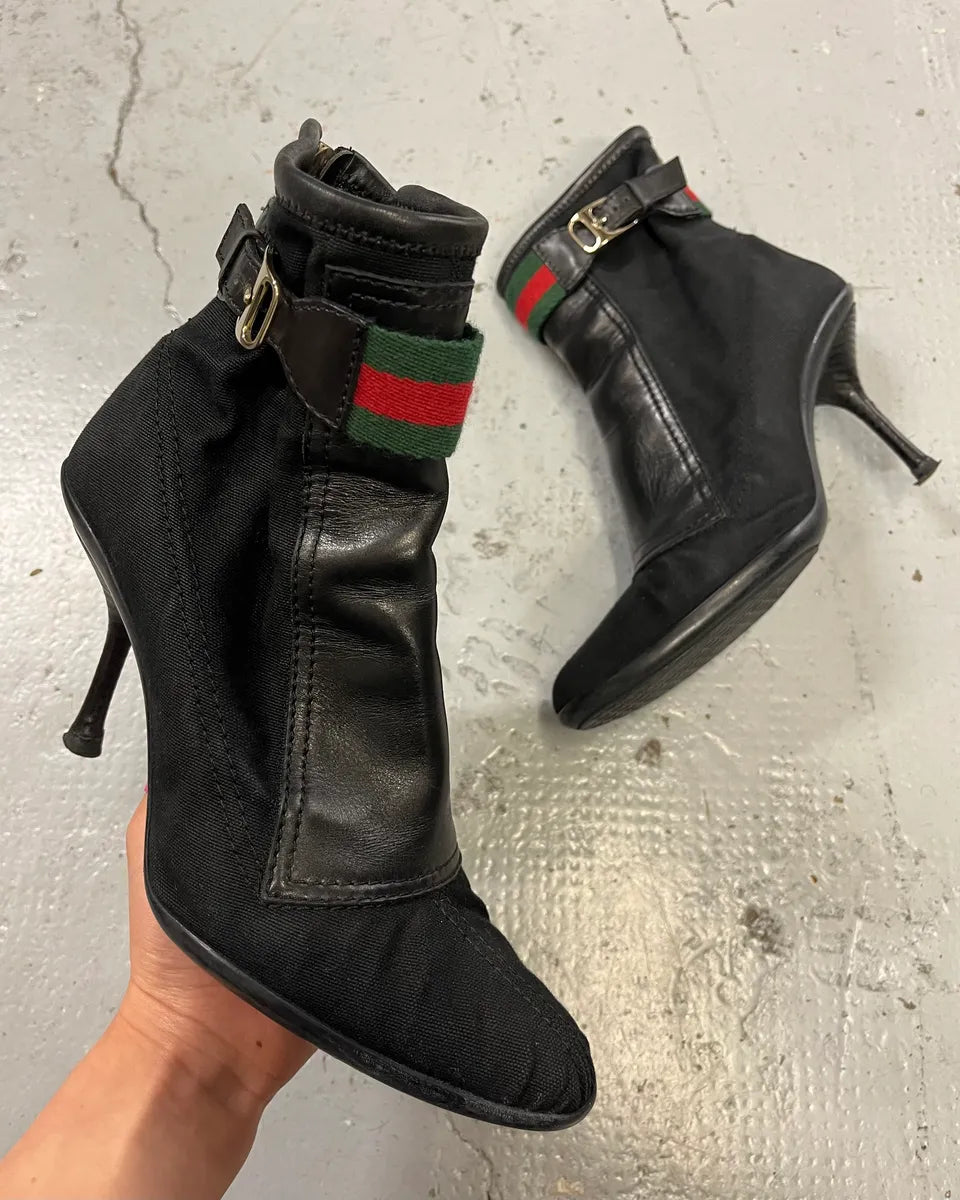 Gucci Black Hybrid Leather Heels adjujDj 0