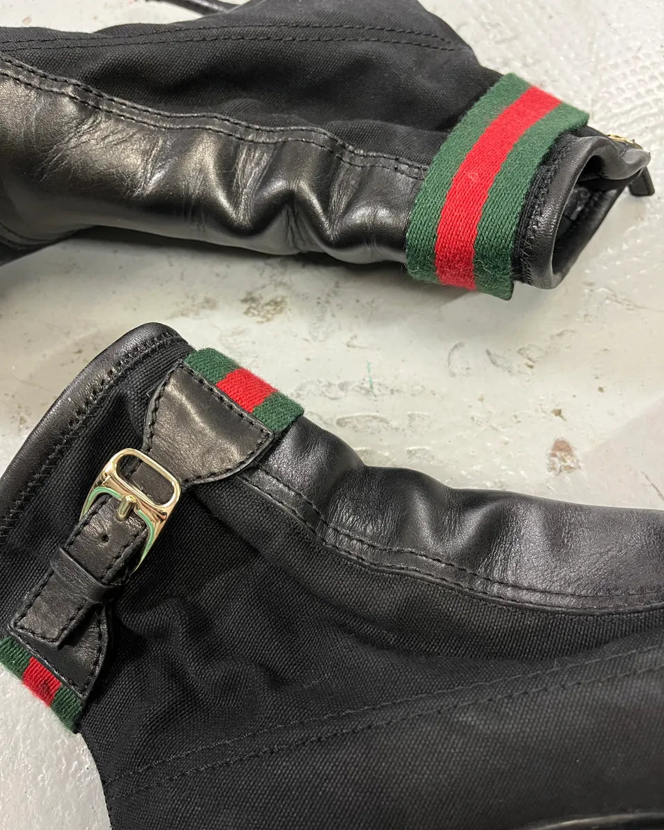 Gucci Black Hybrid Leather Heels adjujDj 4