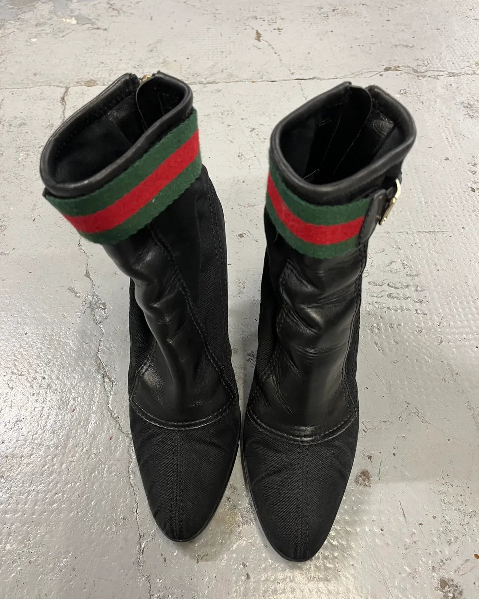 Gucci Black Hybrid Leather Heels adjujDj 5
