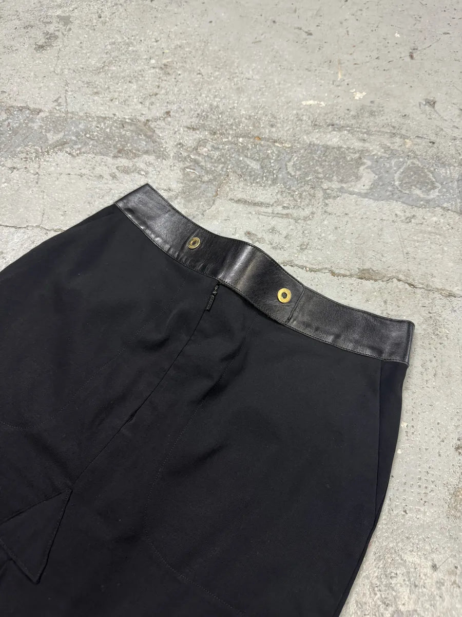 Gucci Black Italian Leather Waisted Elegant Skirt okgvUyb 2