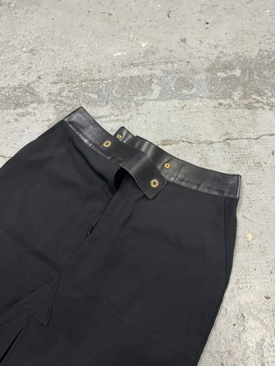 Gucci Black Italian Leather Waisted Elegant Skirt okgvUyb 6