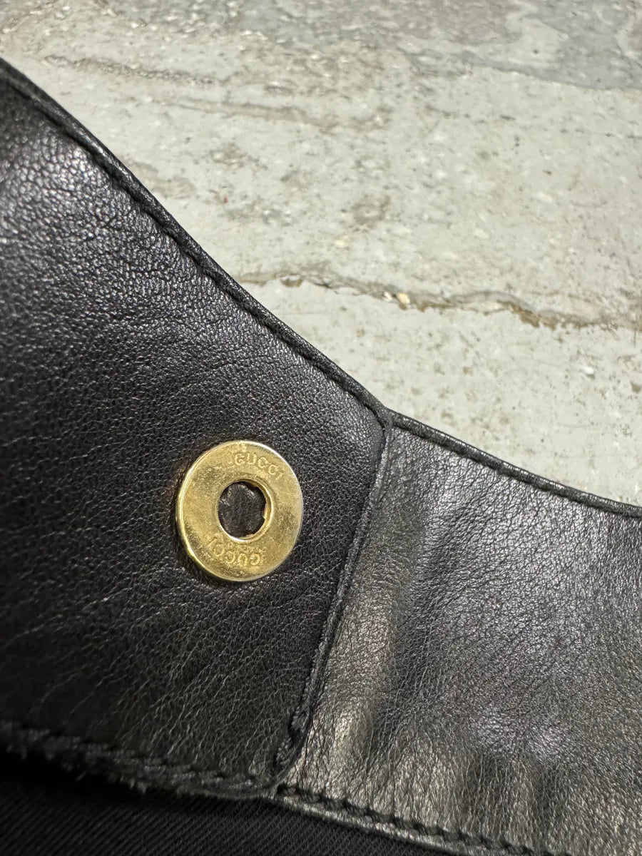 Gucci Black Italian Leather Waisted Elegant Skirt okgvUyb 7