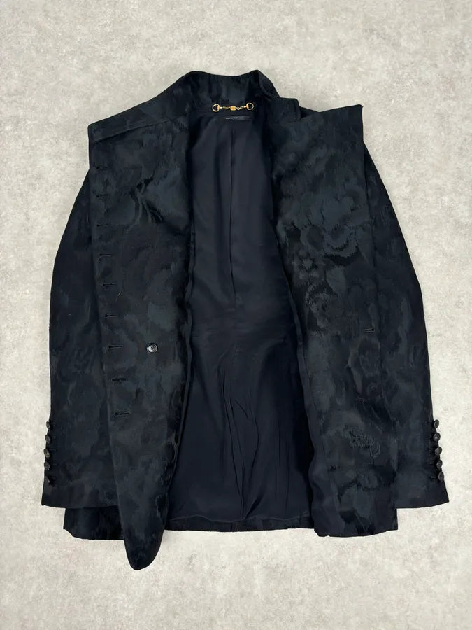 FW2012 Gucci Black Jacquard Asymmetric Blazer by Frida Giannini AZBjUpB 7
