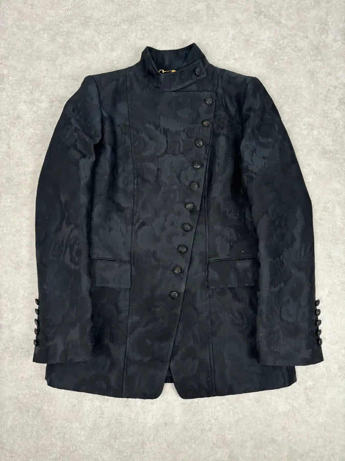 FW2012 Gucci Black Jacquard Asymmetric Blazer by Frida Giannini AZBjUpB 0
