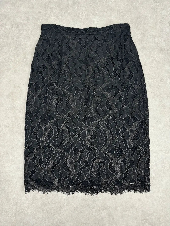 FW2013 Gucci Black Lace Scalloped Skirt by Frida Giannini YXcNFtV 0