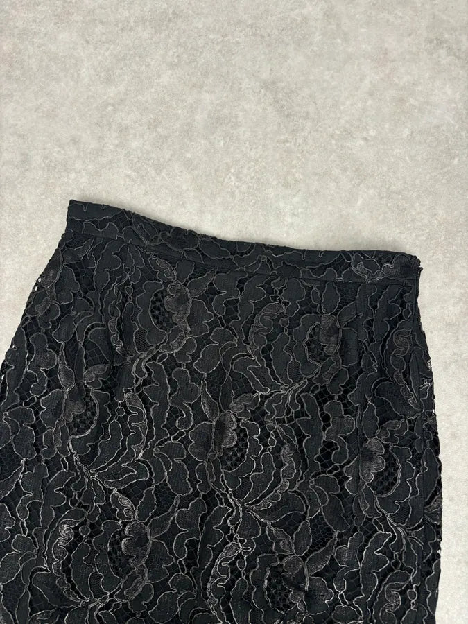 FW2013 Gucci Black Lace Scalloped Skirt by Frida Giannini YXcNFtV 8