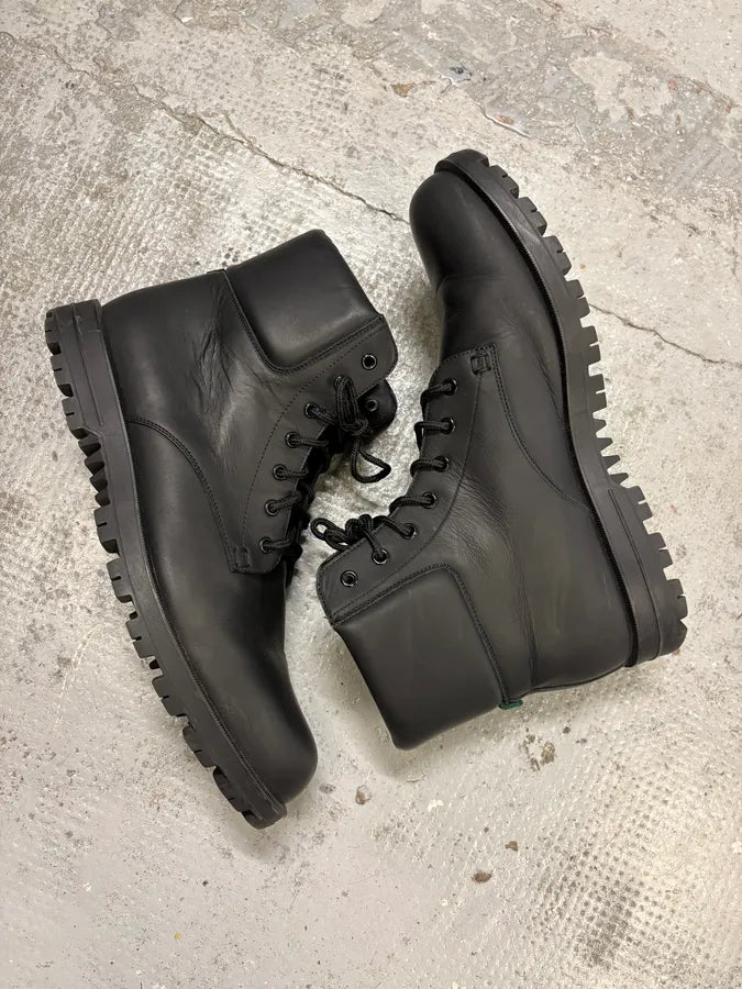 2000s Gucci Black Lace-Up Combat Leather Boots cfFisyG 5