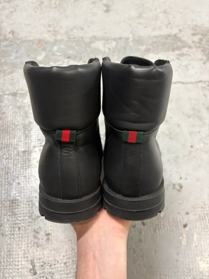 2000s Gucci Black Lace-Up Combat Leather Boots cfFisyG 6
