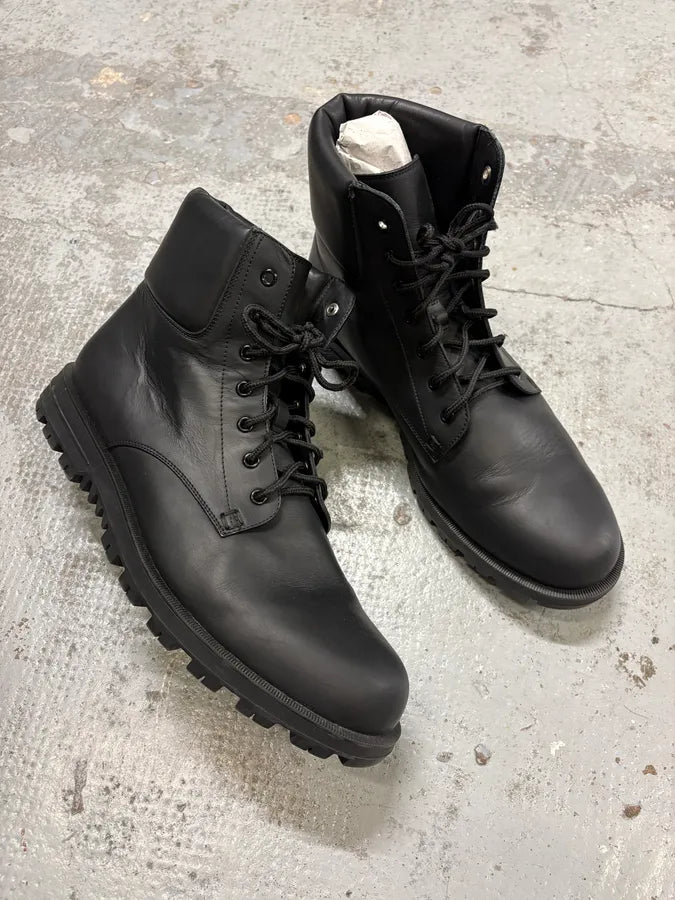 2000s Gucci Black Lace-Up Combat Leather Boots cfFisyG 3