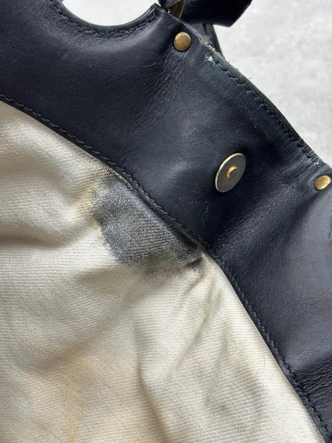 SS2013 Gucci Black Leather & Canvas Animal Print Handle Bag SxVQJHA 15