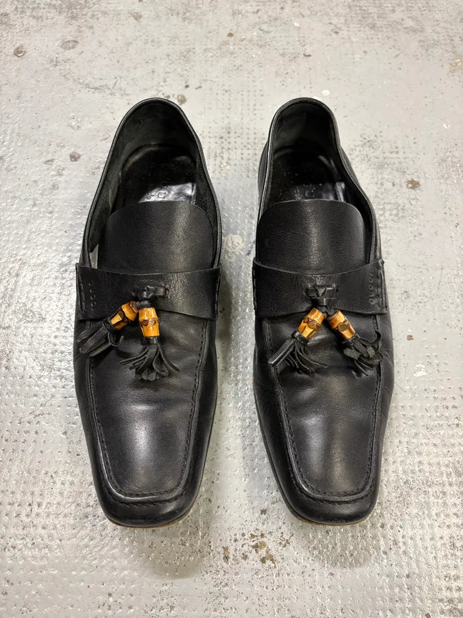 Gucci Black Leather Bamboo Loafers BagxKzn 1