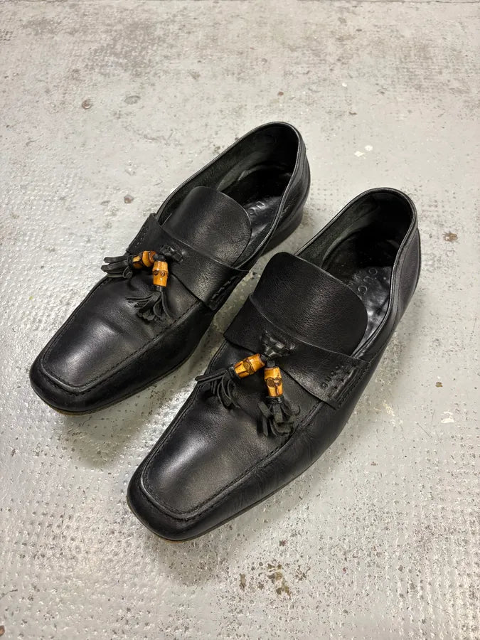 Gucci Black Leather Bamboo Loafers BagxKzn 2