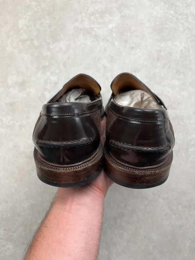 Gucci Black Leather Band Brown Suede Loafer Classy Shoes Oeuzsnu 6