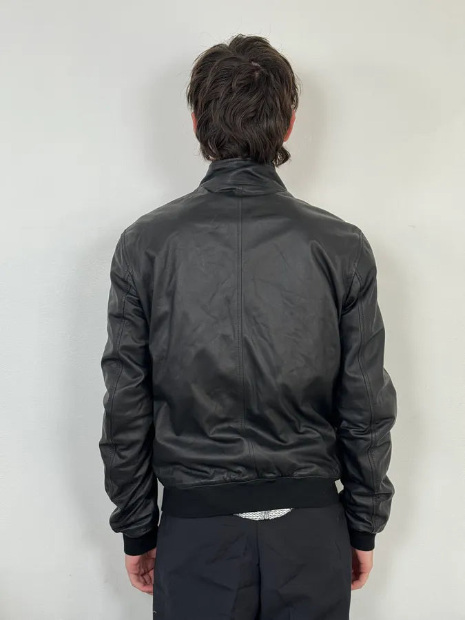 2000s Gucci Black Leather Biker Jacket by Tom Ford FcUJyIt 2