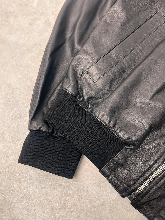 2000s Gucci Black Leather Biker Jacket by Tom Ford FcUJyIt 6