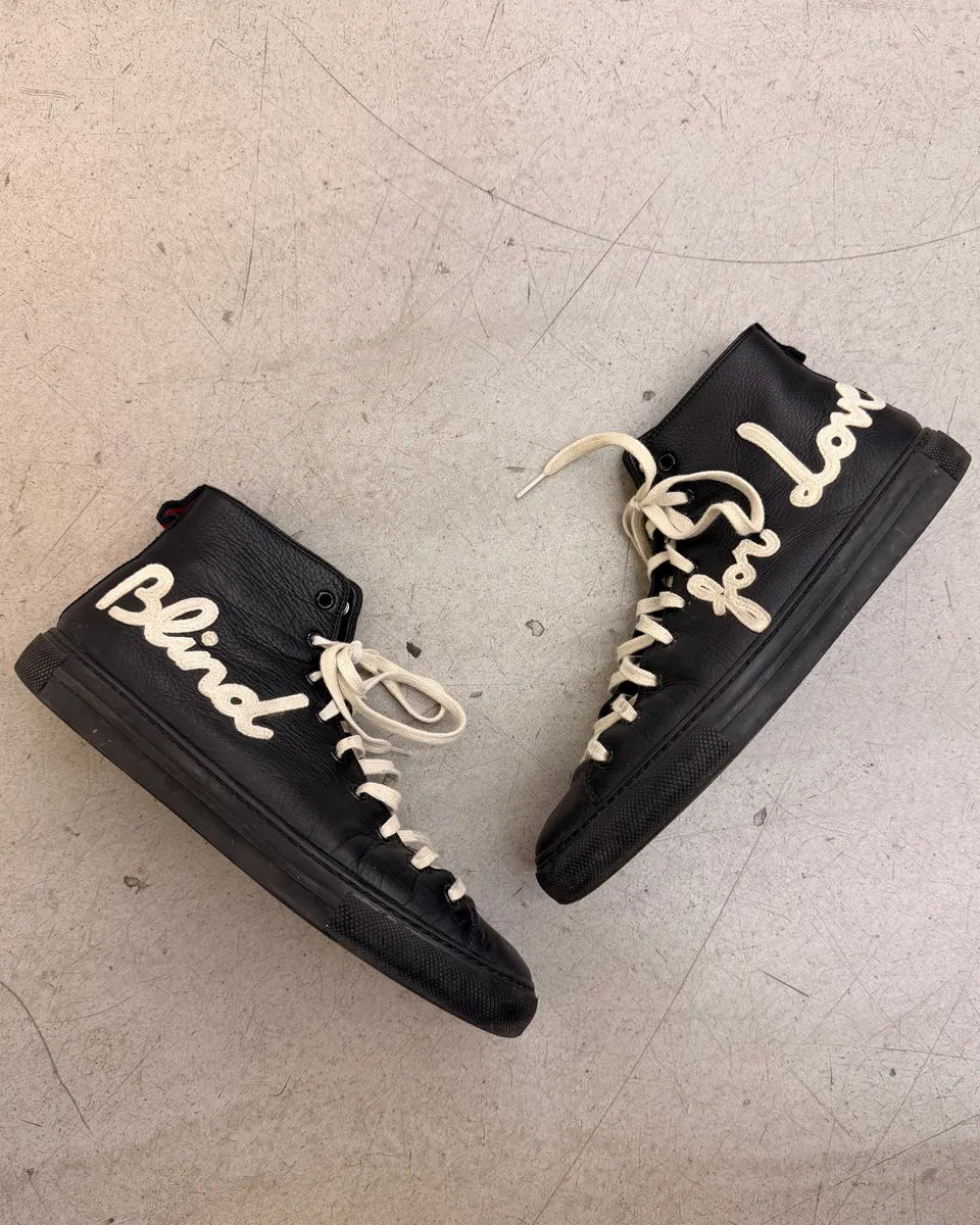 Gucci Black Leather Blind for Love High Sneakers hzUlYsB 3