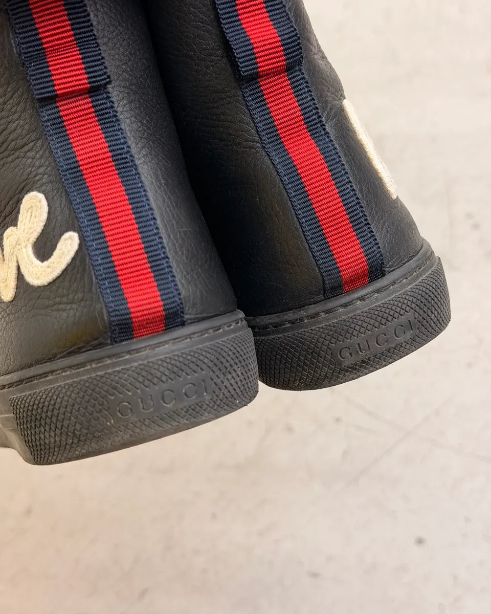 Gucci Black Leather Blind for Love High Sneakers hzUlYsB 6