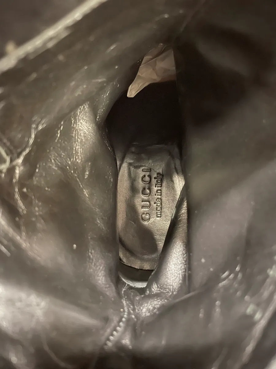 Gucci Straps Black Leather Boots giYNVIV 10