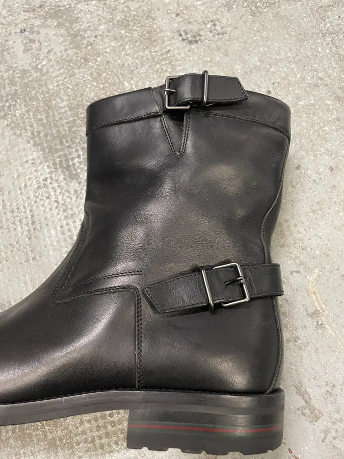 Gucci Straps Black Leather Boots giYNVIV 6
