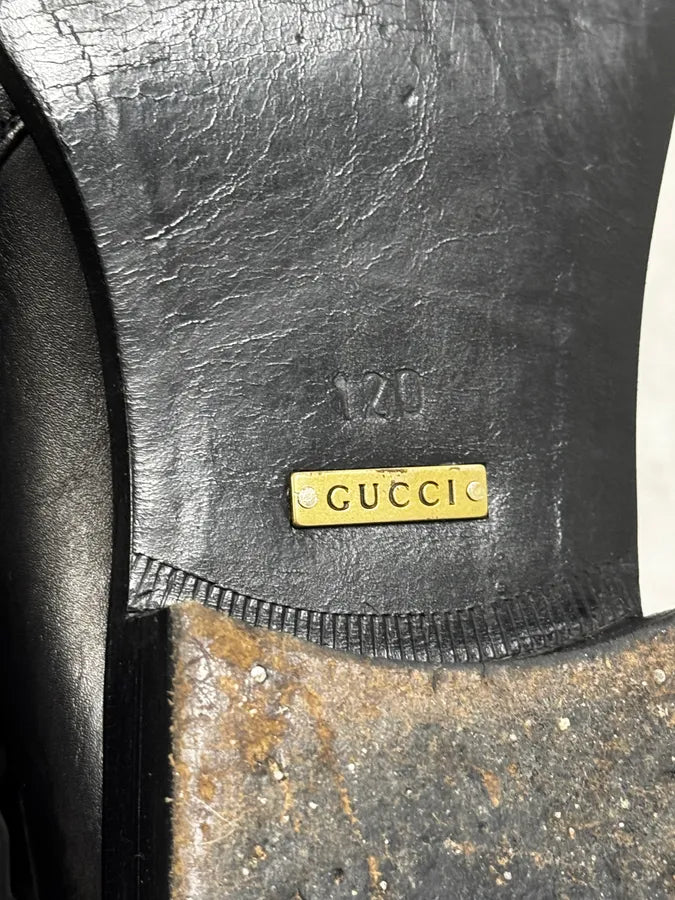 Gucci Black Buckle Leather Boots YabEeub 7