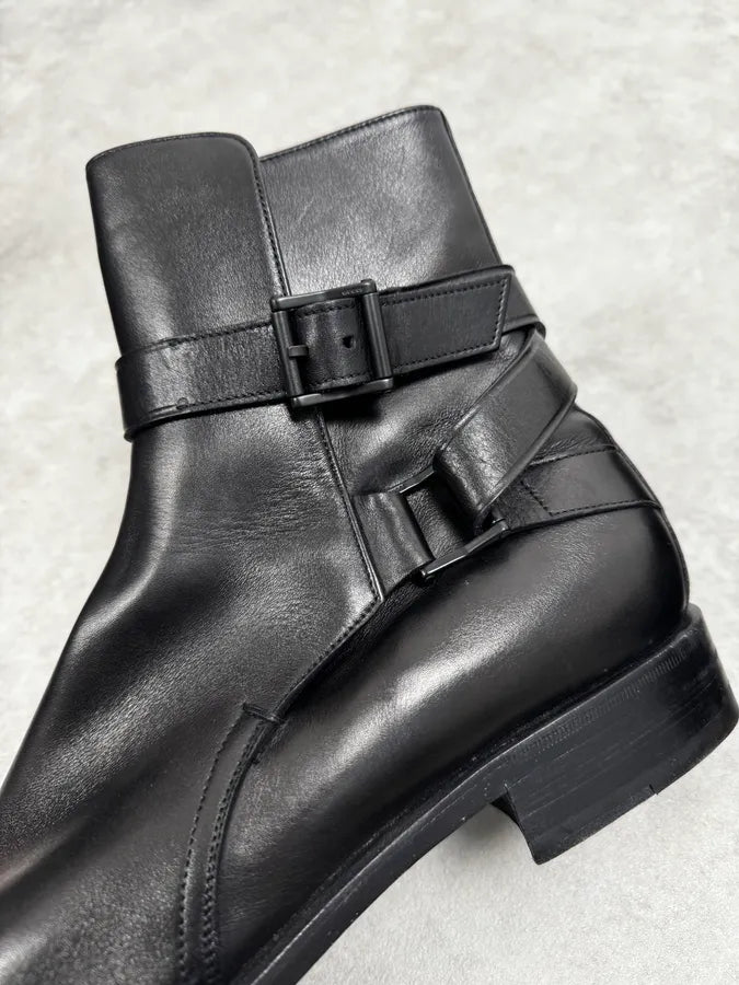 Gucci Black Buckle Leather Boots YabEeub 4