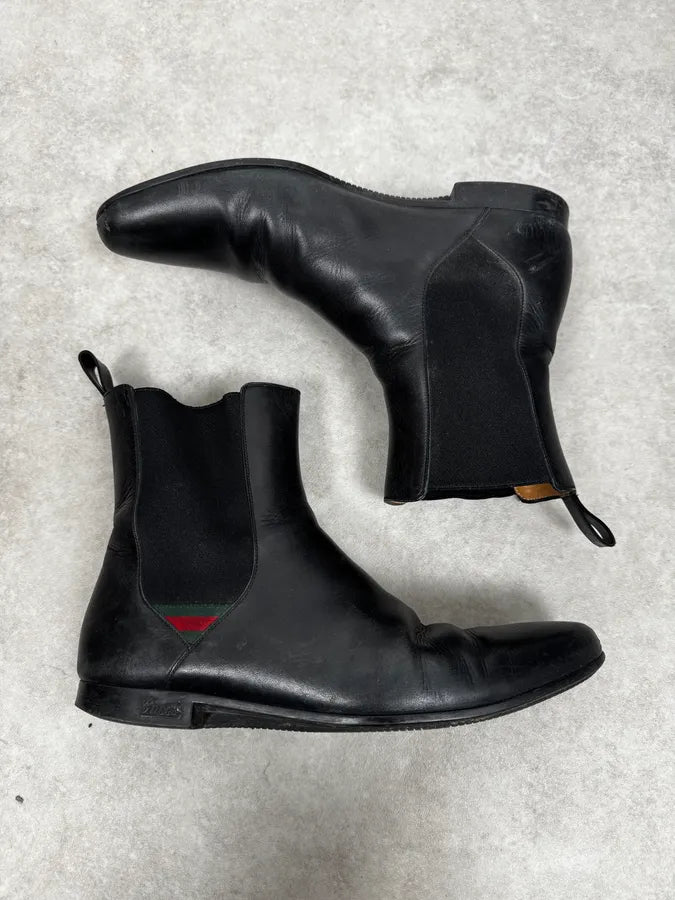 Gucci Black Minimalist Italian Leather Boots KSjKMwx 1
