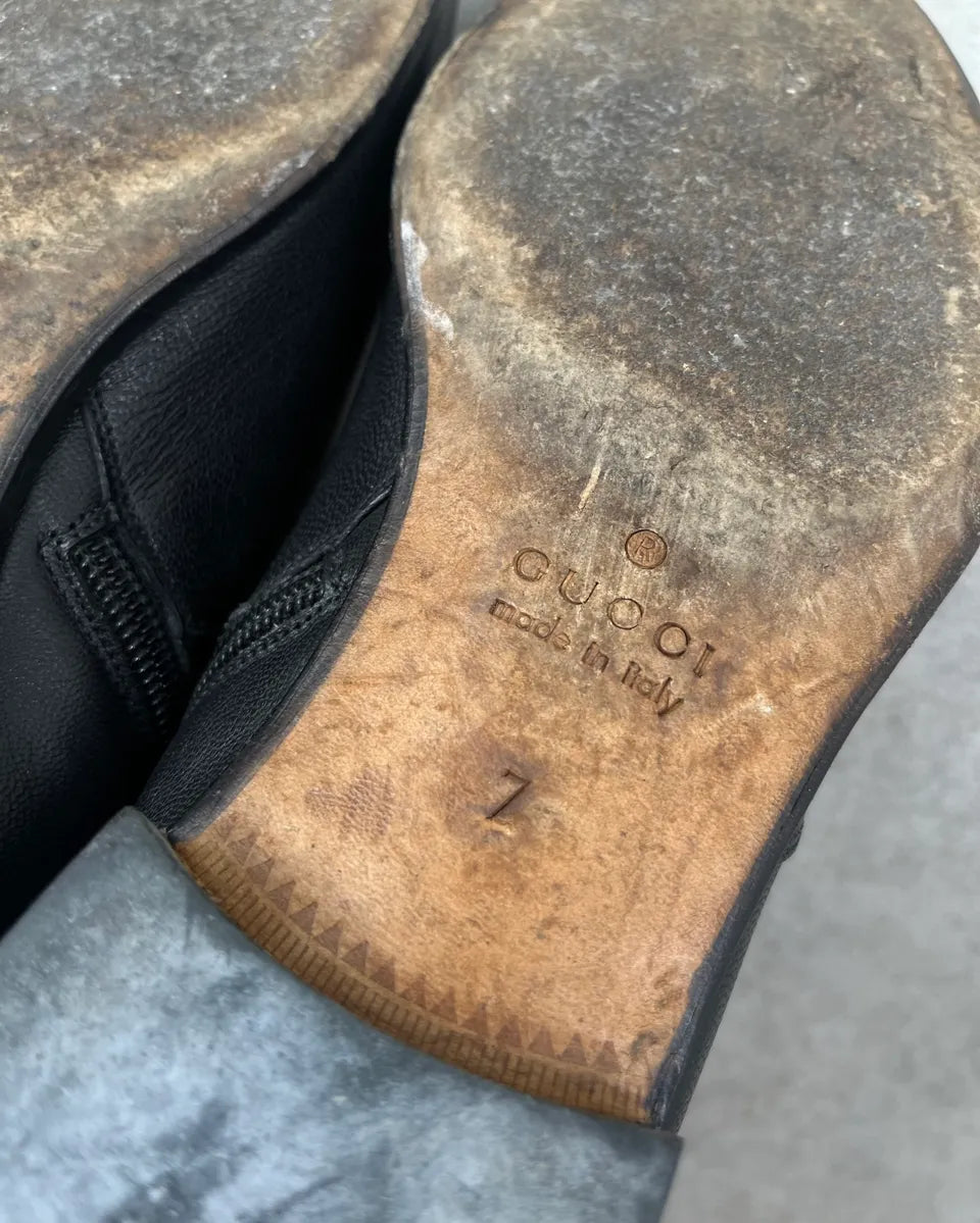 Gucci Black Leather Chelsea Boots FEVAqJl 8