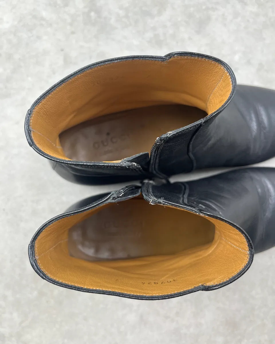 Gucci Black Leather Chelsea Boots FEVAqJl 9