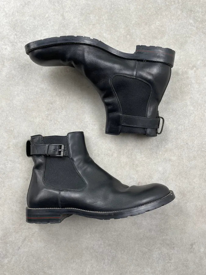 Gucci Black Leather Chelsea Boots HYvaPUo 3