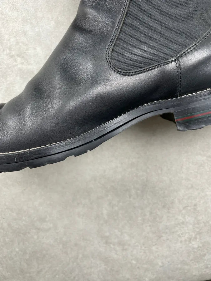Gucci Black Leather Chelsea Boots HYvaPUo 7