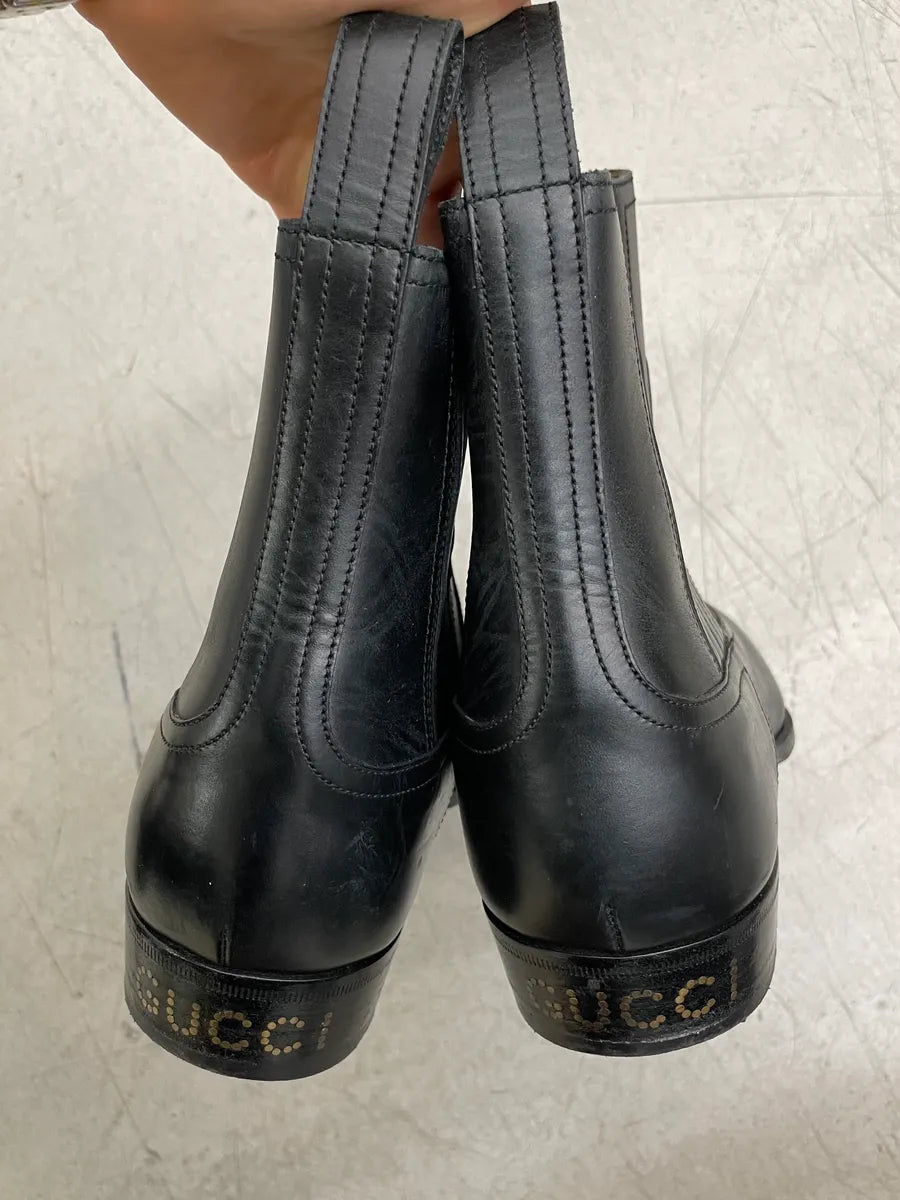 Gucci Black Leather Chelsea Boots LKtZuyH 6