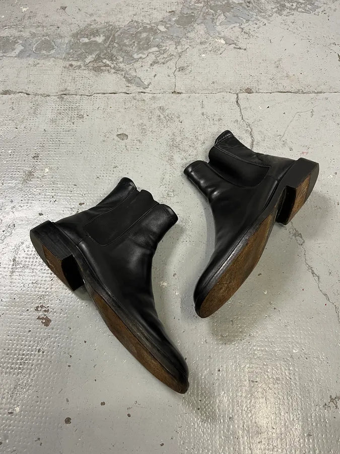 Gucci Black Leather Classy Chelsea Boot QDGXdFX 1