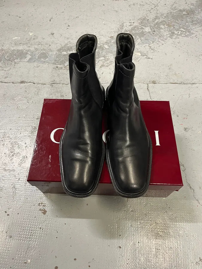 Gucci Black Leather Classy Chelsea Boot QDGXdFX 3
