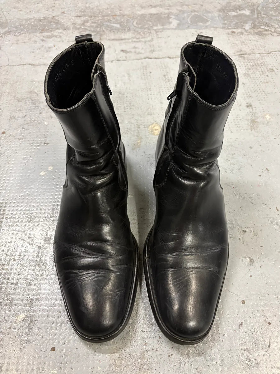 Gucci Black Leather Classy Signature Boots fizZvIl 1