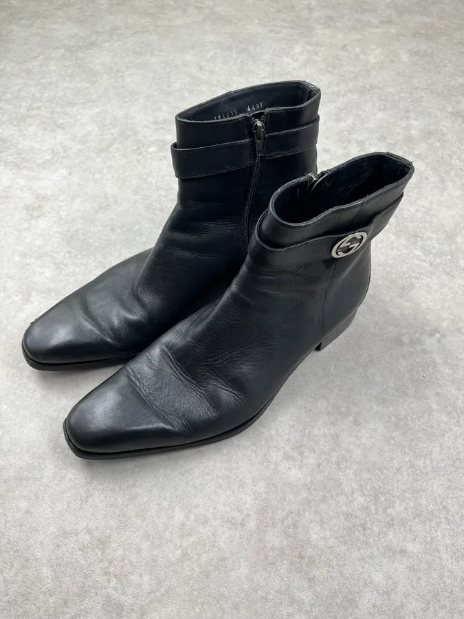 Gucci Black Leather Minimalist GG Boots cVimkfx 1