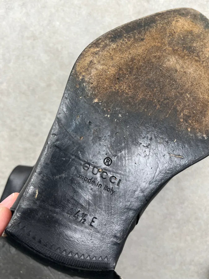 Gucci Black Leather Minimalist GG Boots cVimkfx 8
