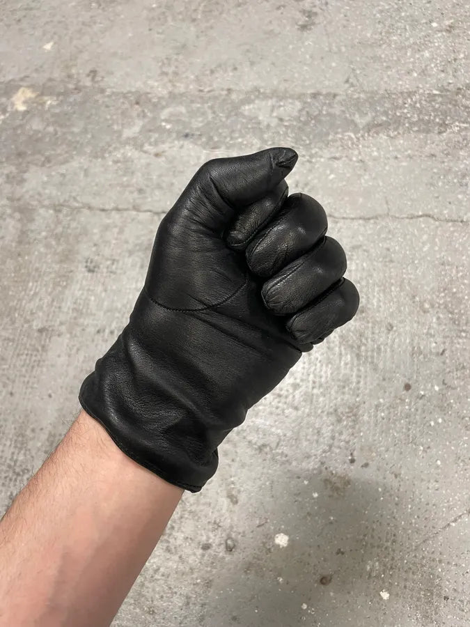 Gucci Black Leather Gloves (XXL) 2