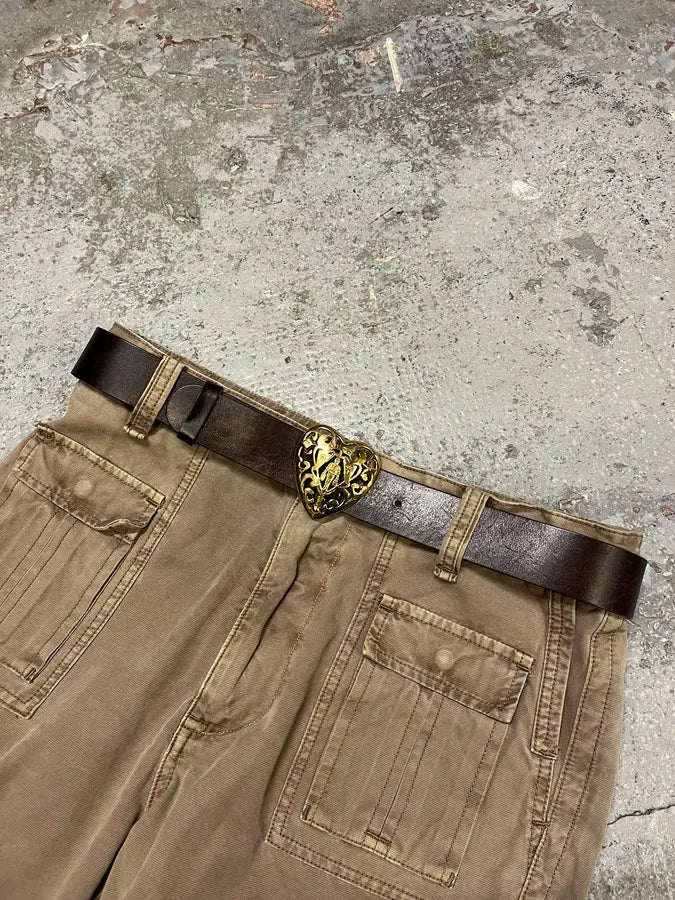 Gucci Black Leather Gold Human Heart Buckle Belt ZqpDtot 0