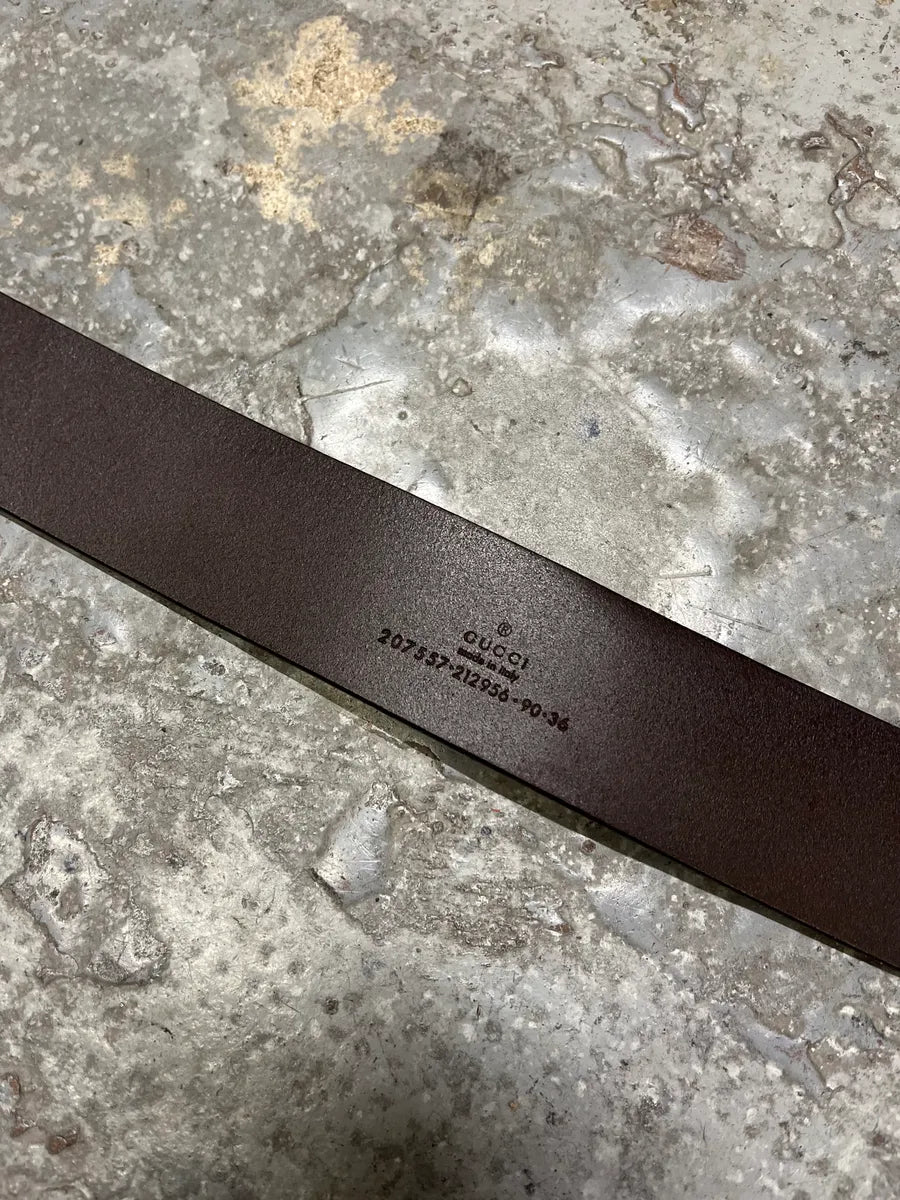 Gucci Black Leather Gold Human Heart Buckle Belt ZqpDtot 6