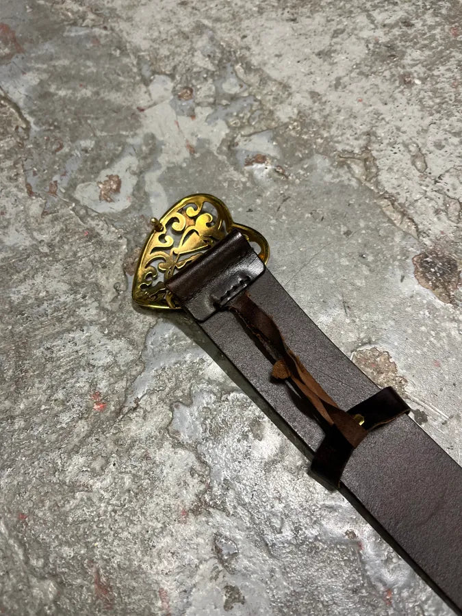 Gucci Black Leather Gold Human Heart Buckle Belt ZqpDtot 7